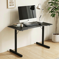 Bureau de jeu ergonomique pour PC, table de jeu noire texturée avec structure en métal solide, poste de travail informatique pour la maison