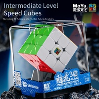 MoYu Custom Meilong 3M Boîte d'emballage transparente 3x3 Speed Cube Magnetic Fidget Toy Professional Stickerless Magnets Magic Cube