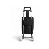 Chariot de courses robuste à roulettes, design pliable compact, poignée réglable, capacité de 30 kg, tube en acier au carbone pour usage domestique et marché