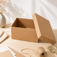 Ensemble de boîtes cadeaux personnalisées en gros avec couvercle et base, en papier kraft, carton rigide, noir, blanc, marron, emballage de luxe pour vêtements