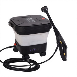 Lave-auto pliable <span class=keywords><strong>Amazon</strong></span> noir/blanc, portable, haute puissance, haute pression, pistolet à eau, seau, machine de nettoyage de voiture - Product Image 1
