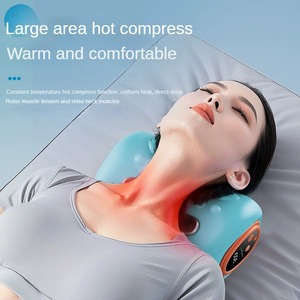 Blauwe Elektrische Draagbare Multifunctionele Cervicale Massage Kussen Cervicale Reparatie Tractie Thuis Draagbare Nek Massage Apparaat - Product Image 5