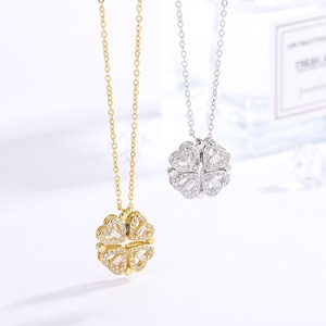 Nabest impermeable 925 plata esterlina completo Zirconia trébol collar mujeres apertura y cierre Colvers gargantilla joyería de la suerte - Product Image 2