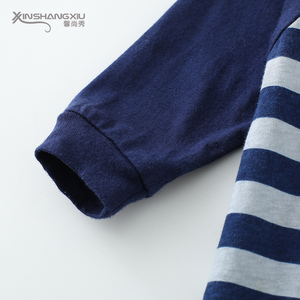 Personalized clothes baby boy newborn foot COVERED winter jumpsuit baby cotton romper with stripes - Product Image 5