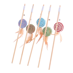 Bacchetta Interattiva in Legno per Gatti con Piuma e Campanello, Giocattolo per Gatti Domestici - Product Image 4