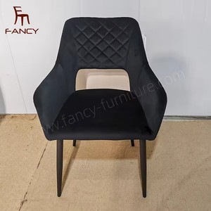 Hot Sale Modern Nordic Fabric Upholstered <strong>Velvet</strong> Dining <strong>Arm</strong> <strong>Chair</strong> Metal Tube Frame Stackable Lightweight for Home Office Hotel - Product Image 2