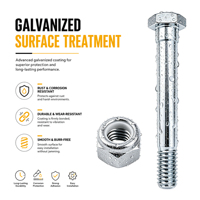 Juego de Tuercas de Seguridad de Nylon para Pernos Hexagonales de 1/2-13, Acero al Carbono Galvanizado en Zinc, Kit de Fijación para Ruedas Giratorias, Repuesto de Herrajes de Montaje
