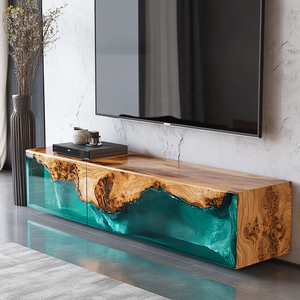 Sáng Tạo hiện đại tùy chỉnh Tủ TV đứng Epoxy giọng rắn gỗ TV đứng Epoxy giọng - Product Image 3