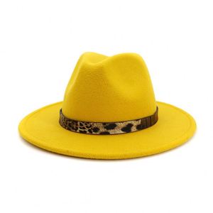 Chapeau Fedora X3063 pour femme, imprimé léopard, avec boucle de ceinture, style vintage, en laine, type jazz, Panama, taille ajustable - Product Image 3
