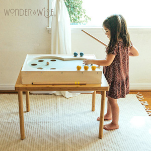 Mesa de juego de madera para niños con piscina de arena y agua, juego de billar para niños pequeños, para actividades sensoriales en interiores y exteriores, en stock en EE. UU. - Product Image 4