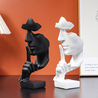 Le silence est or abstrait artisanat décoration Art déco Design figurine en résine pour salon TV et armoires à vin Installation douce