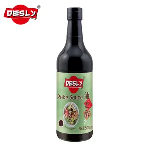 Vinaigrette à saveur japonaise, vente en gros, marque DESLY, bouteille en verre de 500ml, Sauce à pois pour les supermarchés, industrie alimentaire
