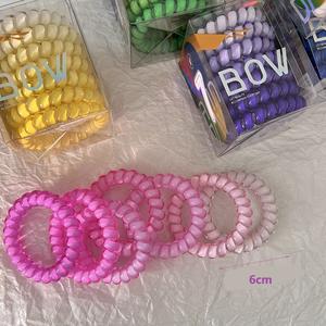 Bandas de goma coloridas <span class=keywords><strong>alambre</strong></span> de teléfono lazos <span class=keywords><strong>para</strong></span> el cabello niñas resortes sin rastro diademas elásticas <span class=keywords><strong>para</strong></span> mujeres tocado - Product Image 4