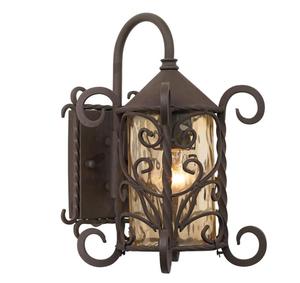 Applique murale extérieure <span class=keywords><strong>en</strong></span> bois massif de 13 1/<span class=keywords><strong>4</strong></span> pouces, luminaire style rustique, bois massif, extension <span class=keywords><strong>en</strong></span> noyer noir, verre martelé de Champagne, pour maison extérieure, porche - Product Image 4