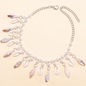 Collar de conchas marinas bohemio de verano, imitación de perlas, colgante de conchas de varias capas para mujer, joyería para fiestas. - Product Image 4