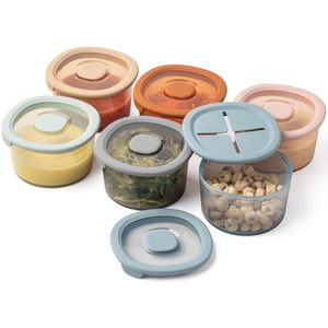 Recipientes Reutilizables para Almacenar Comida para Bebés, Aptos para Congelador, Microondas y Lavavajillas, con Tapas Herméticas de Silicona Transparente - Product Image 1