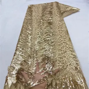 Elegant Construction Sequin Fabric Lace Fabric For Party For Marriage