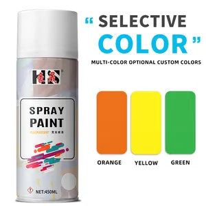 Pintura fluorescente de venta directa, pintura en aerosol acrílica de 450ML, pintura en aerosol rápida de secado multiusos