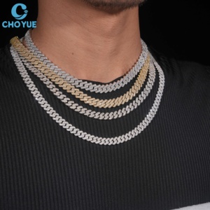 Collar Cubano de Plata de Ley 925 con Moissanita, Incrustaciones de Moissanita Cultivada en Laboratorio VVS, Joyería Personalizada de Plata - Product Image 5