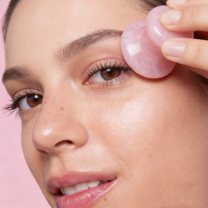 Mantar Şeklinde Gül Kuvars Akupresür Masaj Aleti - Çift Dışbükey Yüz ve Vücut Noktası Stimülasyon Taşı (4cm X 3.5cm, 60-65g) - Product Image 6