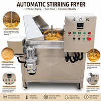 Friteuse à gaz et électrique 100-500 kg/h pour chips de banane, plantain, manioc, taro, patate douce, flocons d'ail avec mélangeur