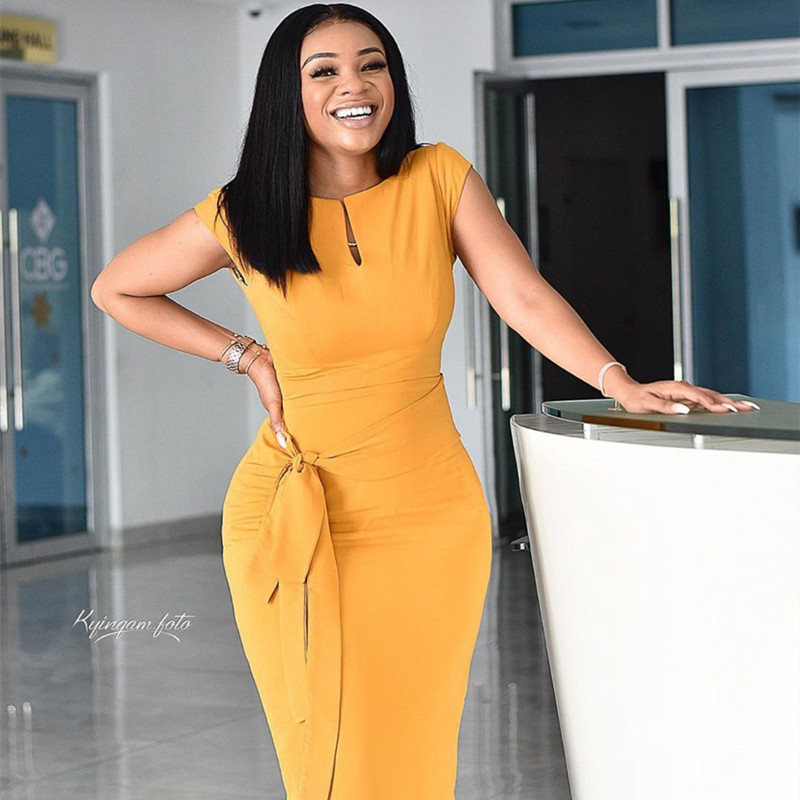 African Fashion Designs Elegant Women Office Ladies Work Bandage Bodycon Pencil Dress