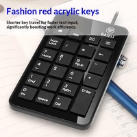 RAIKU K-601 Mini USB Wired Number Pad 23 Keys Plug and Play Numeric Keypad for Desktop Notebook