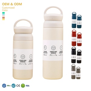 Bouteille d'eau isotherme en acier inoxydable avec logo personnalisé, 350 ml/500 ml, double paroi, avec poignée et couvercle anti-fuite - Product Image 1