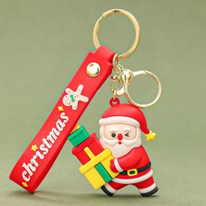 Cartoon 3D Anime Style Christmas Keychain Cute Kawaii Santa Snowman <b>Tree</b> Deer Pendant Charm Crystal Material for Girls Bag Gift - Product Image 5