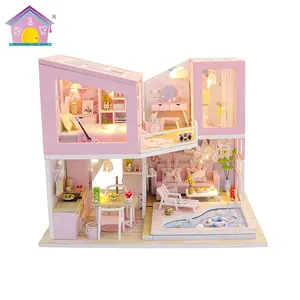 Dropshipping manufacturer interesting absorbing terrarium dollhouse decor miniature fairy house for children with figurine