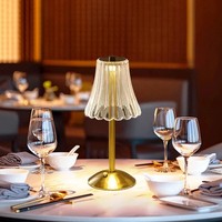 Lampe de table LED portable en cristal rechargeable - Contrôle tactile, 3 températures de couleur, lumière de nuit à intensité variable pour chevet, lecture