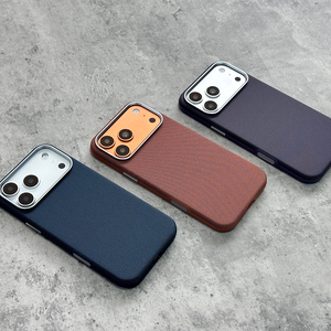 Étui de téléphone L182 TechWoven tendance avec cadre d'objectif métallique pour iPhone 13 14 15 16 17 Pro Max – Coque magnétique de luxe - Product Image 5