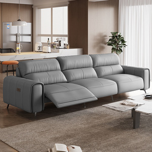 Sofá Reclinable Eléctrico en Forma de L, Ecológico, de Cuero Genuino de Primera Calidad, Muebles Modernos para Sala de Estar - Product Image 4