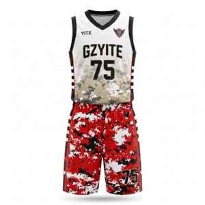 Groothandel OEM Basketbal Uniform Set 100% Polyester Sneldrogend Ademend Op Maat Ontworpen Sportkleding Jersey + Shorts Rechtstreeks Van De Fabriek - Product Image 2