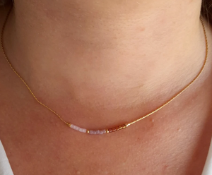 Zooying chaîne en acier inoxydable multicolore délicat Ombre dégradé or rempli rose Turquoise Miyuki collier ras du cou pour les femmes - Product Image 3