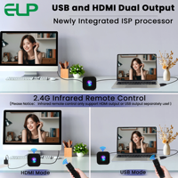 ELP 4K 12X 21X Zoom USB kamera otomatik odaklama 1080P 60fps kızılötesi uzaktan kumanda H.265 Webcam UVC canlı akışı için, Zoom toplantı
