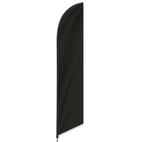 Drapeau à plume noir personnalisé imprimé 2,3x11,1 pieds, impression numérique double face