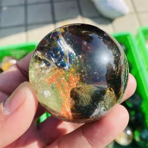 Wholesale Natural Healing Crystals Ball Rainbow Phantom Quartz Garden Quartz Sphere