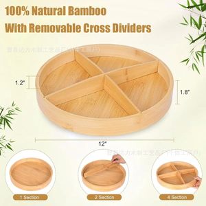 Round Wooden <b>Spice</b> <b>Rack</b> <b>Rotatable</b> Kitchen Condiment Organizer Storage Holder For Tabletop Use - Product Image 5