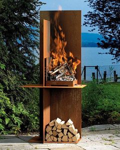 wood burning <b>fire</b> <b>pit</b> <b>fire</b> bowl Propane <b>Fire</b> <b>Pit</b> with Steel Construction Large Metal Hemisphere Camping Wood Stove - Product Image 4