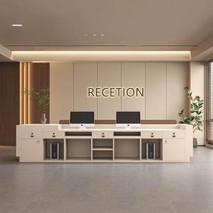 Comptoir d'accueil LED moderne et minimaliste, résistant aux taches, pour bureau, hôtel, centre commercial - Product Image 2