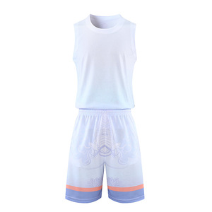 2025 ensembles de <span class=keywords><strong>basket</strong></span>-ball américains à épaules étroites maillot d'entraînement <span class=keywords><strong>pour</strong></span> hommes et femmes séchage rapide antibactérien 100% polyester été - Product Image 3