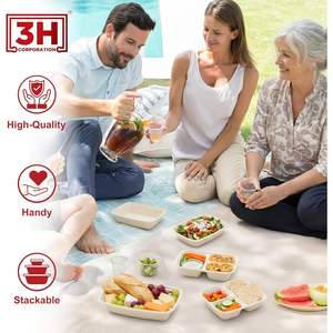 Recipientes para preparar comidas con 3 compartimentos [paquete de 150, 33 oz] con tapas, reutilizables, recipientes para llevar comida, aptos para microondas/lavavajillas/congelador - Product Image 6