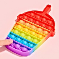 Jouet sensoriel anti-stress en silicone Pop Fidget, bulles arc-en-ciel pour enfants et adultes, jeu éducatif