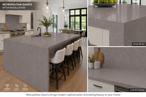 Dalle de quartz Metropolitan – Quartz gris élégant pour les intérieurs et applications extérieures modernes - Product Image 3