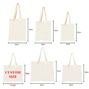 Custom Logo Printed Custom Color Eco Recyclable Reusable <b>Plain</b> Blank Calico Organic Cotton <b>Canvas</b> Top Handle Shopping <b>Tote</b> <b>Bag</b> - Product Image 4