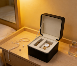 Hot Sale Protective Rectangle Watch <b>Box</b> Necklace Ring Jewelry Set Flip PU Leather Watch Gift <b>Box</b> for Packaging - Product Image 3