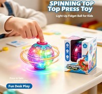 Nuevo y Popular Juguete Antiestrés Giratorio con Impresión 3D, Bola Transparente con Luz, Juguete Giratorio Luminoso para Niños, Giroscopio Giratorio para Fiestas