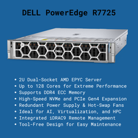 Serveur Dell PowerEdge R7725 neuf, 2U rackable, processeur AMD EPYC, serveur informatique haute performance pour centre de données