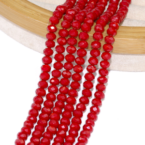 Perle di vetro sfaccettate di colore rosso intenso in stile retrò da 8mm per abbigliamento fatto a mano fai da te accessori per perline Creative - Product Image 3